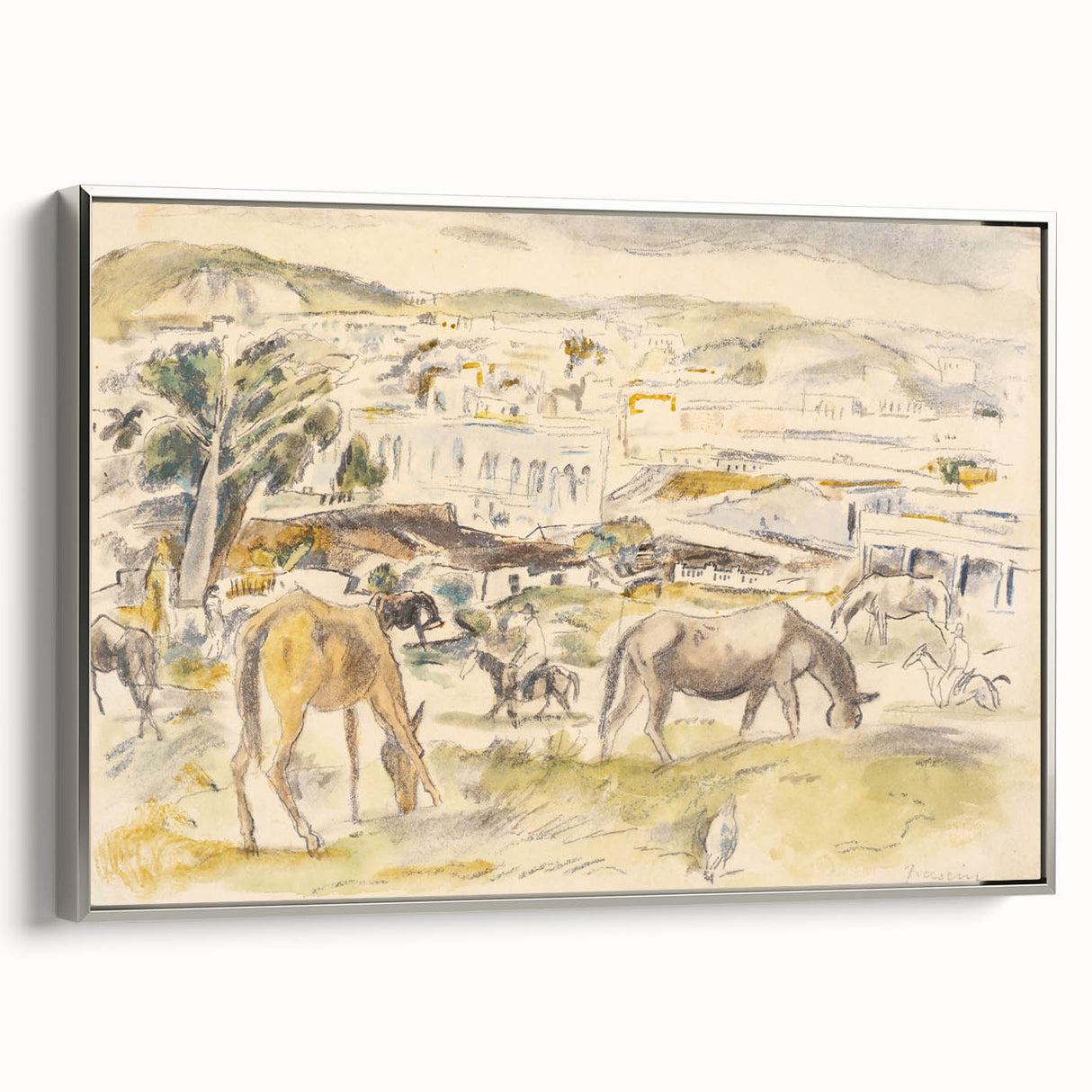 Expressionist Art - Horses in Landscape by Jules Pascin