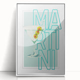 Art Deco poster of food and drinks in monochrome shades, framed acrylic, ideal for modern kitchen decor.