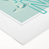 Art deco poster featuring a stylized cocktail glass, in monochrome shades, on rolled canvas, suitable for dining room decor.