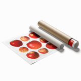 Extra large rolled print featuring an assortment of fruits in vibrant colors.