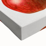 Large art of a black and white landscape painting depicting various fruits, on stretched canvas.