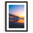 Black landscape bridge frame with mat, showcasing a modern design suitable for home decor. The frame emphasizes elegance and simplicity, perfect for art displays.