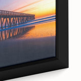 Framed canvas close-up of a serene landscape bridge scene, showcasing vibrant colors and intricate details, perfect for enhancing home decor with natural beauty.