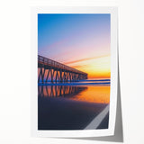Landscape bridge rolled print showcasing intricate architectural details, vibrant colors, and a scenic backdrop, elegantly packaged in a protective cardboard tube for safe delivery. This artwork enhances any space with its stunning visual appeal and dynamic composition.