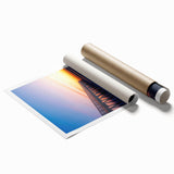 Landscape bridge design rolled print showcasing intricate details and vibrant colors, packaged securely in a durable cardboard tube for safe delivery. Ideal for enhancing home decor with an artistic touch.