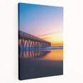 Landscape view of a stretched canvas showcasing a scenic bridge design, featuring vibrant colors and intricate details, perfect for home decor or art collectors.