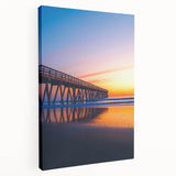 Landscape view of a stretched canvas showcasing a scenic bridge design, featuring vibrant colors and intricate details, perfect for home decor or art collectors.