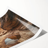 Vibrant landscape canyon print on rolled canvas showcasing rich earth tones and intricate textures, ideal for home decor enthusiasts seeking natural beauty.