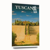 Retro Tuscany Travel Poster - Vintage Italy Landscape Wall Art
