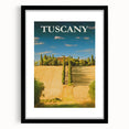 Retro Tuscany Travel Poster - Vintage Italy Landscape Wall Art