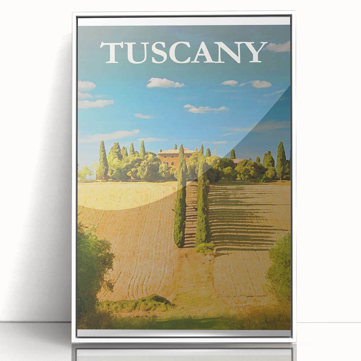 Retro Tuscany Travel Poster - Vintage Italy Landscape Wall Art