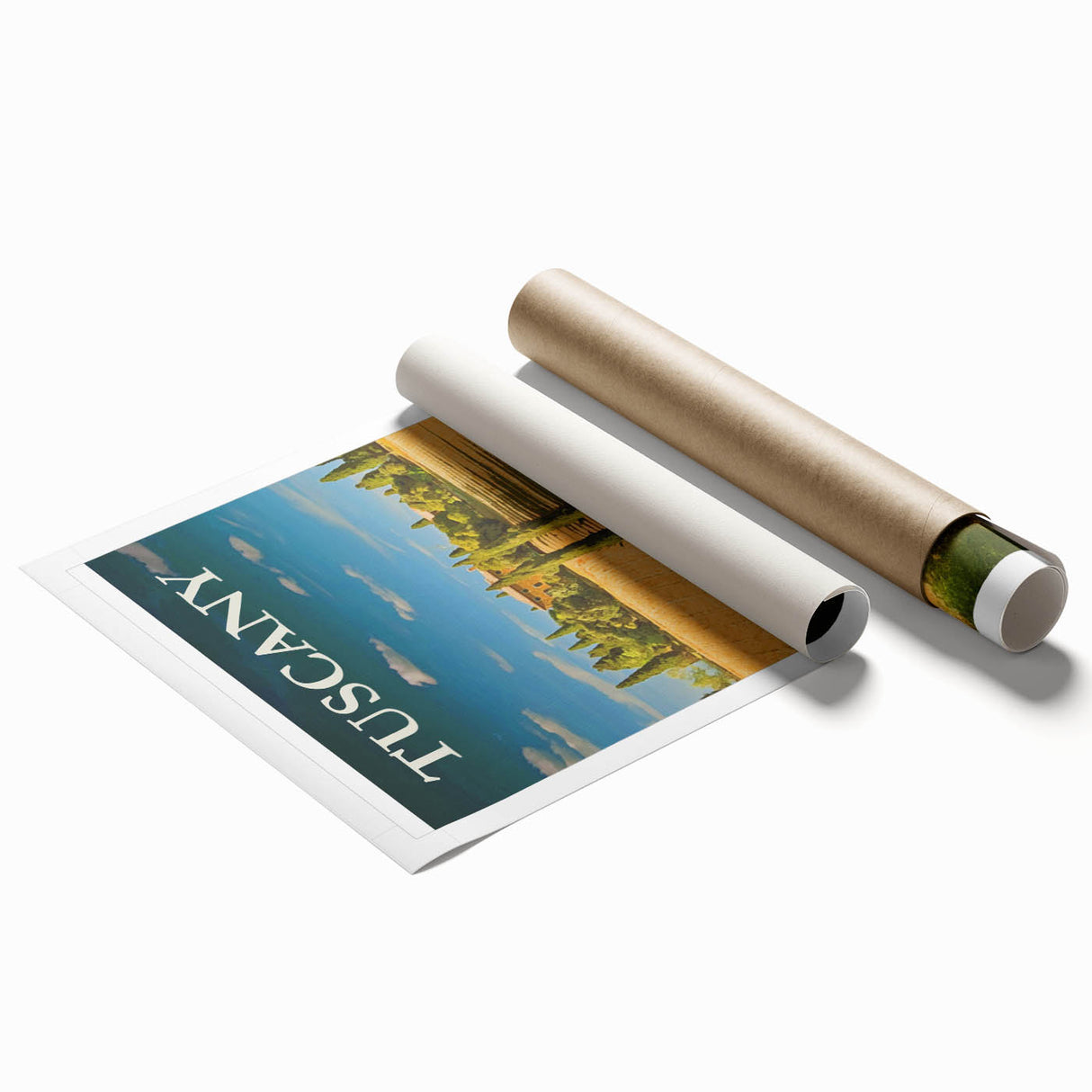Retro Tuscany Travel Poster - Vintage Italy Landscape Wall Art