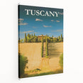 Retro Tuscany Travel Poster - Vintage Italy Landscape Wall Art