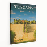 Retro Tuscany Travel Poster - Vintage Italy Landscape Wall Art