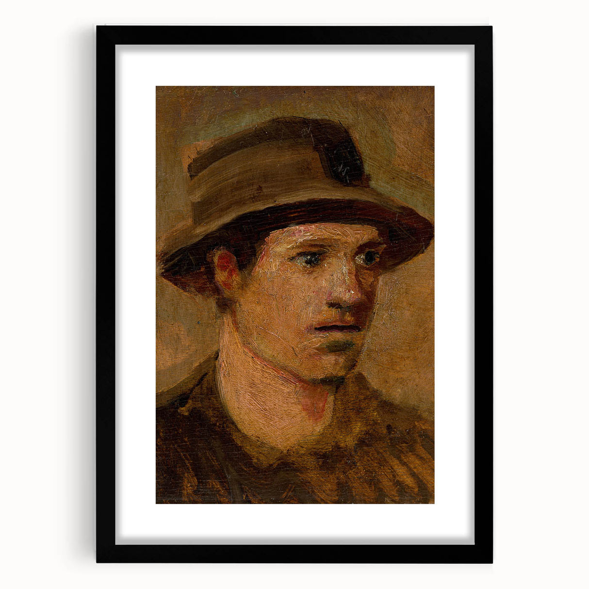 Head of a Laborer Realism Art Print - Ladislav Mednyánszky Portrait Canvas