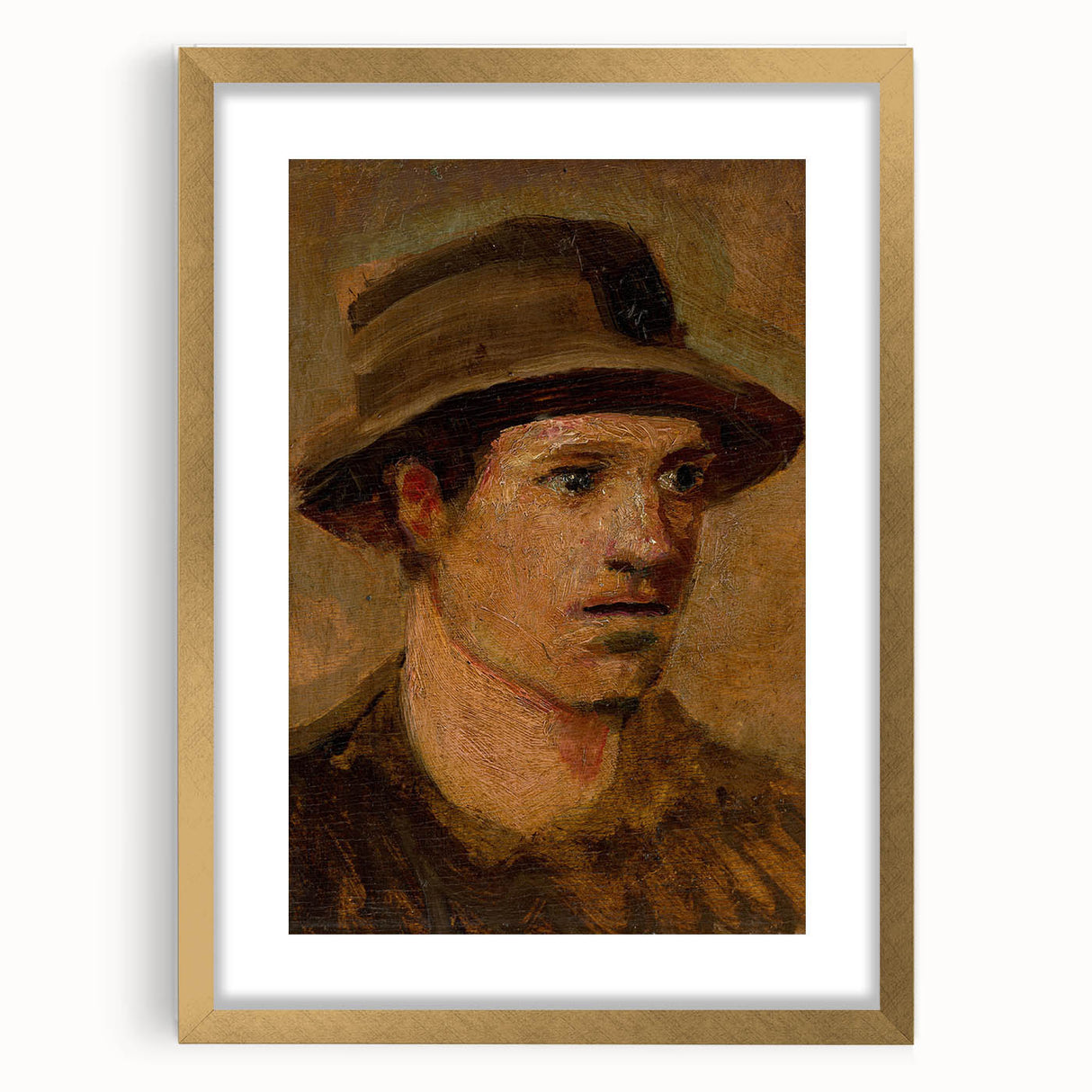 Head of a Laborer Realism Art Print - Ladislav Mednyánszky Portrait Canvas