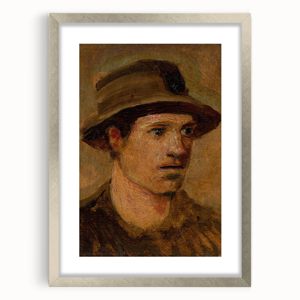 Head of a Laborer Realism Art Print - Ladislav Mednyánszky Portrait Canvas