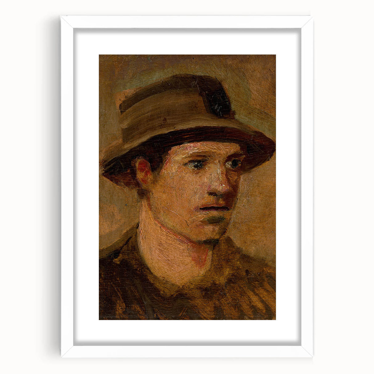 Head of a Laborer Realism Art Print - Ladislav Mednyánszky Portrait Canvas