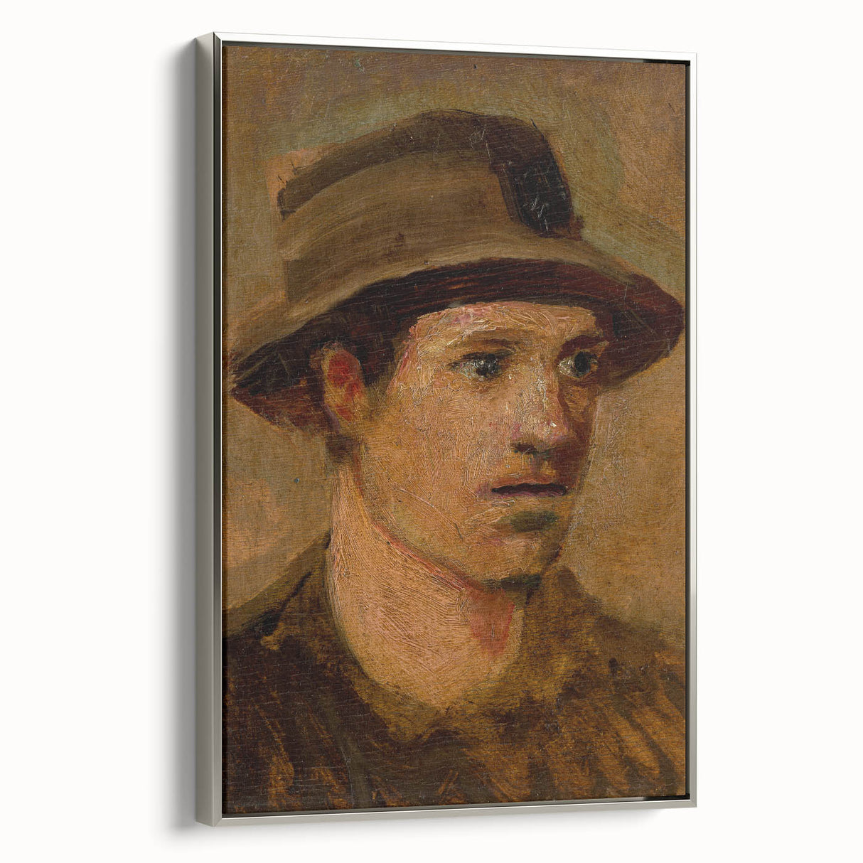 Head of a Laborer Realism Art Print - Ladislav Mednyánszky Portrait Canvas