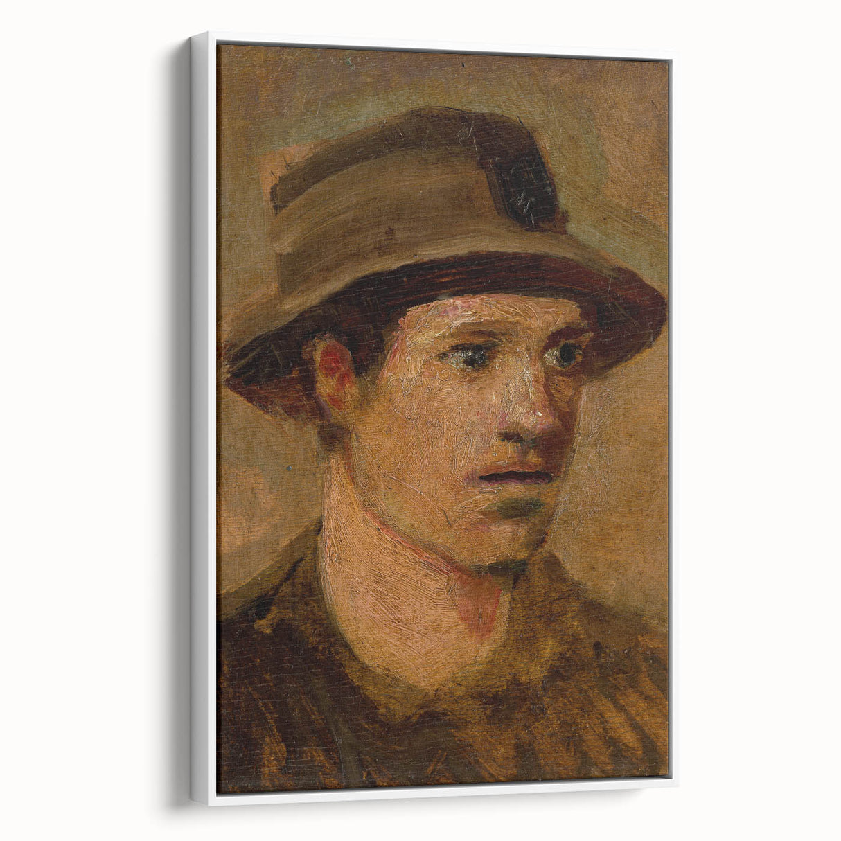 Head of a Laborer Realism Art Print - Ladislav Mednyánszky Portrait Canvas