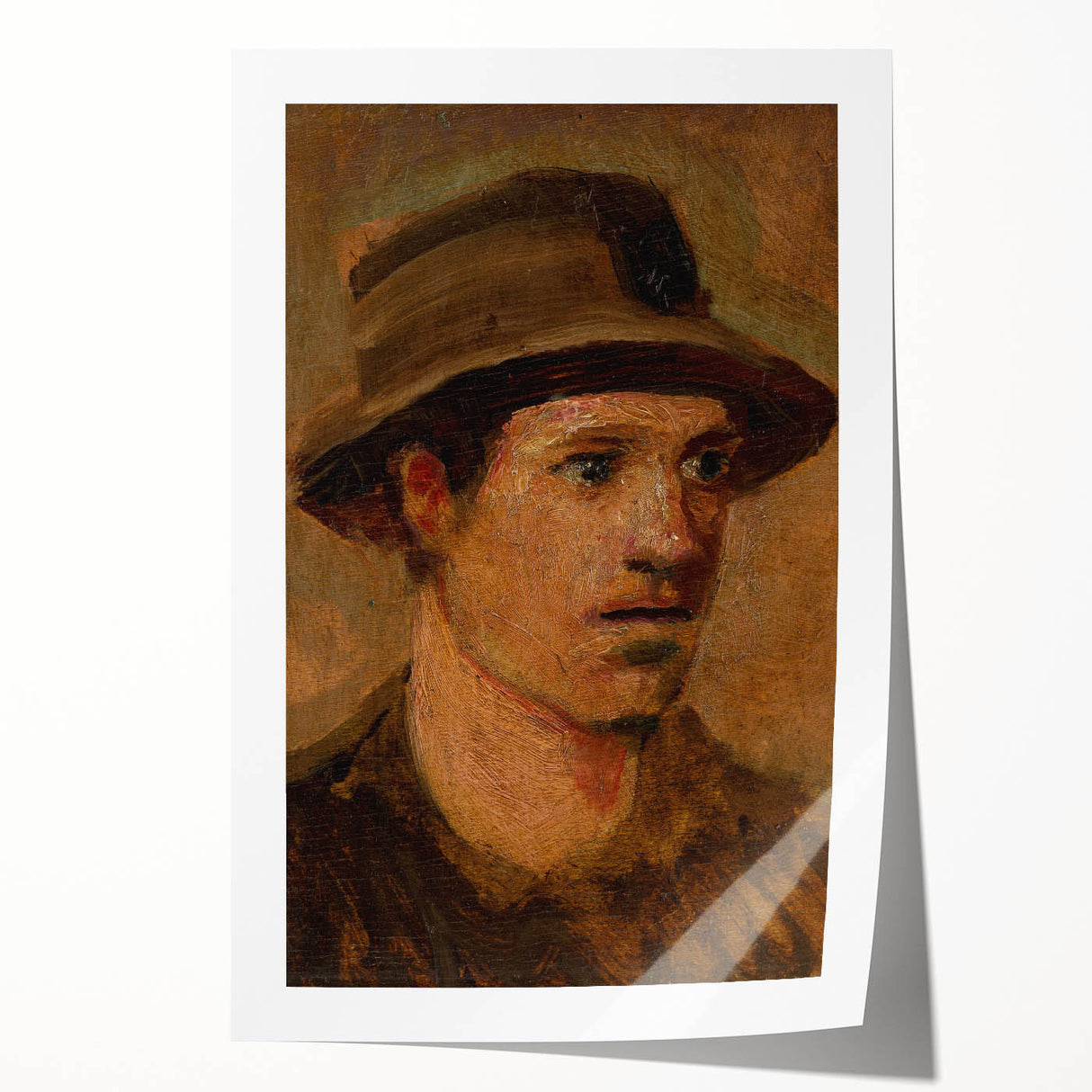 Head of a Laborer Realism Art Print - Ladislav Mednyánszky Portrait Canvas