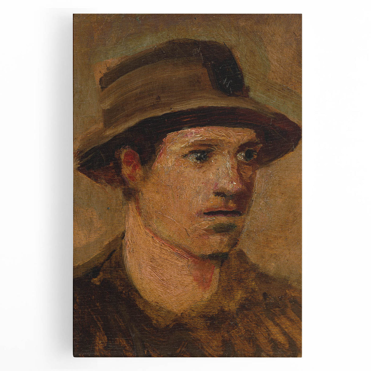 Head of a Laborer Realism Art Print - Ladislav Mednyánszky Portrait Canvas