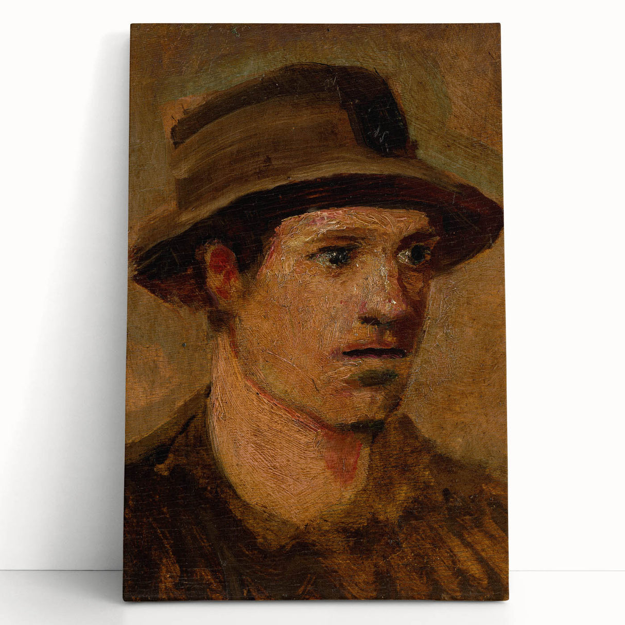 Head of a Laborer Realism Art Print - Ladislav Mednyánszky Portrait Canvas