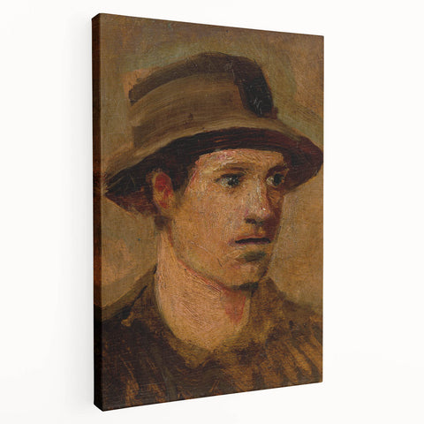 Head of a Laborer Realism Art Print - Ladislav Mednyánszky Portrait Canvas
