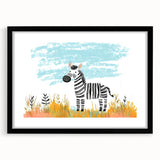Boys Room Wall Art - Zebra Safari Kids Wall Art for Nursery