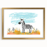 Boys Room Wall Art - Zebra Safari Kids Wall Art for Nursery