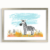 Boys Room Wall Art - Zebra Safari Kids Wall Art for Nursery