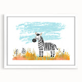 Boys Room Wall Art - Zebra Safari Kids Wall Art for Nursery