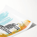 Boys Room Wall Art - Zebra Safari Kids Wall Art for Nursery