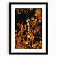 Extra large abstract art print featuring textured fall colors on canvas, framed in black, ideal for living room decor.