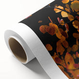 Art Deco style poster of an autumnal scene with warm orange and brown tones on rolled canvas, ideal for nursery wall art.