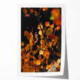 Rolled print of a fall-themed floral art in warm orange and yellow tones, suitable for dining room wall decor.