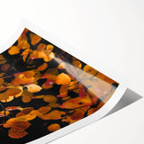 Extra large wall art featuring line art flowers in muted autumn tones on rolled canvas, suitable for large living room decor.