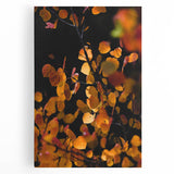Large black and white stretched canvas featuring a stylized fall tree, ideal for kitchen wall art.