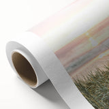 Art deco poster featuring a summer scene with soft pastel colors on rolled canvas, ideal for nursery wall art.