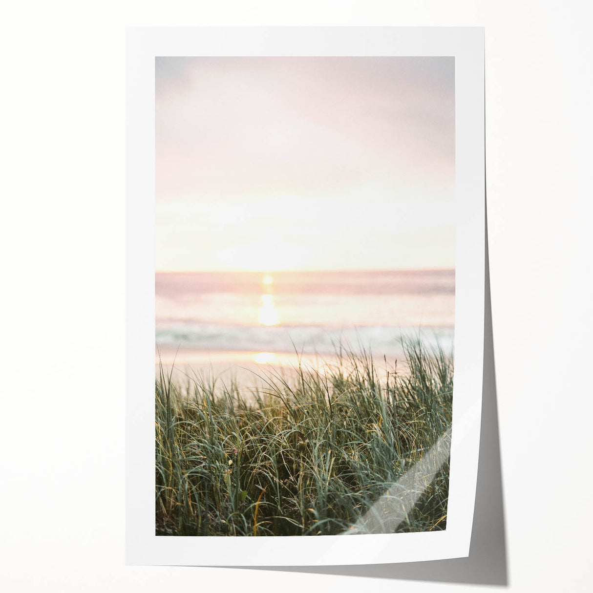 Extra large rolled canvas print featuring a floral design in pastel shades, ideal for dining room or bathroom wall art.