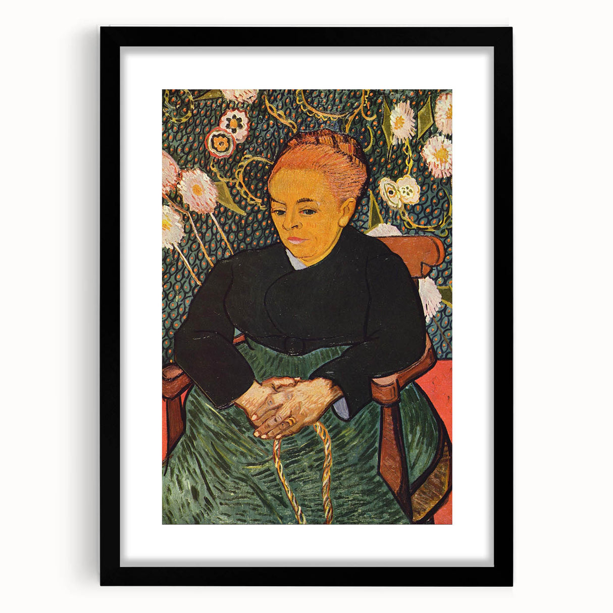 Extra large abstract art print featuring a colorful, textured design on a black framed canvas, ideal for living room decor.
