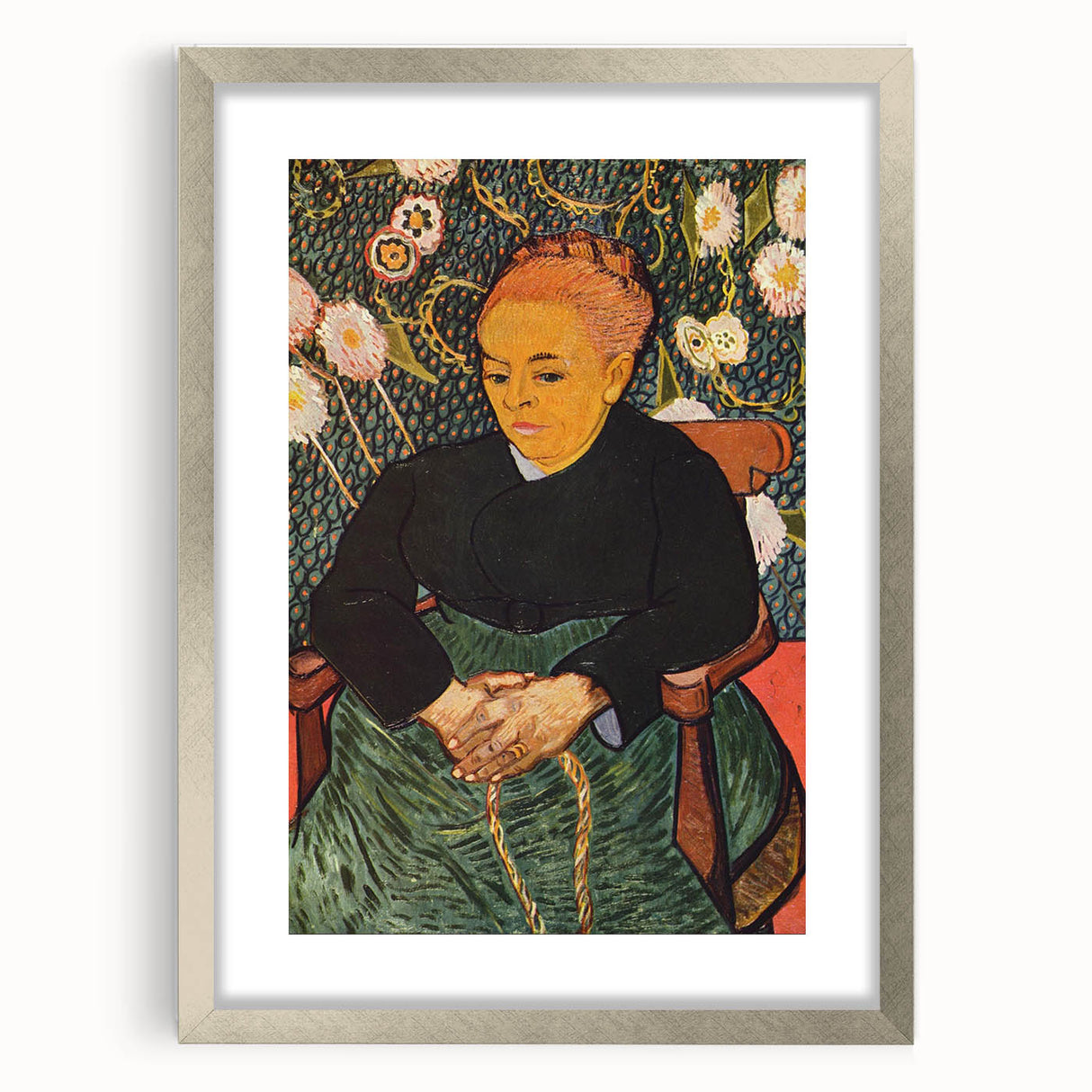 Extra large abstract art print with textured brush strokes in vibrant blues and yellows on a framed canvas.