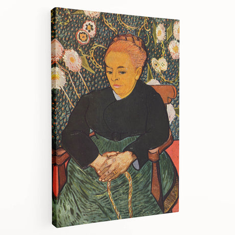 Vincent van Gogh-style painting on stretched canvas, featuring swirling blue and yellow tones, ideal for kitchen wall art.