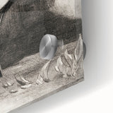 Modern Wall Art - Strange Flower Abstract Portrait in Monochromatic Style