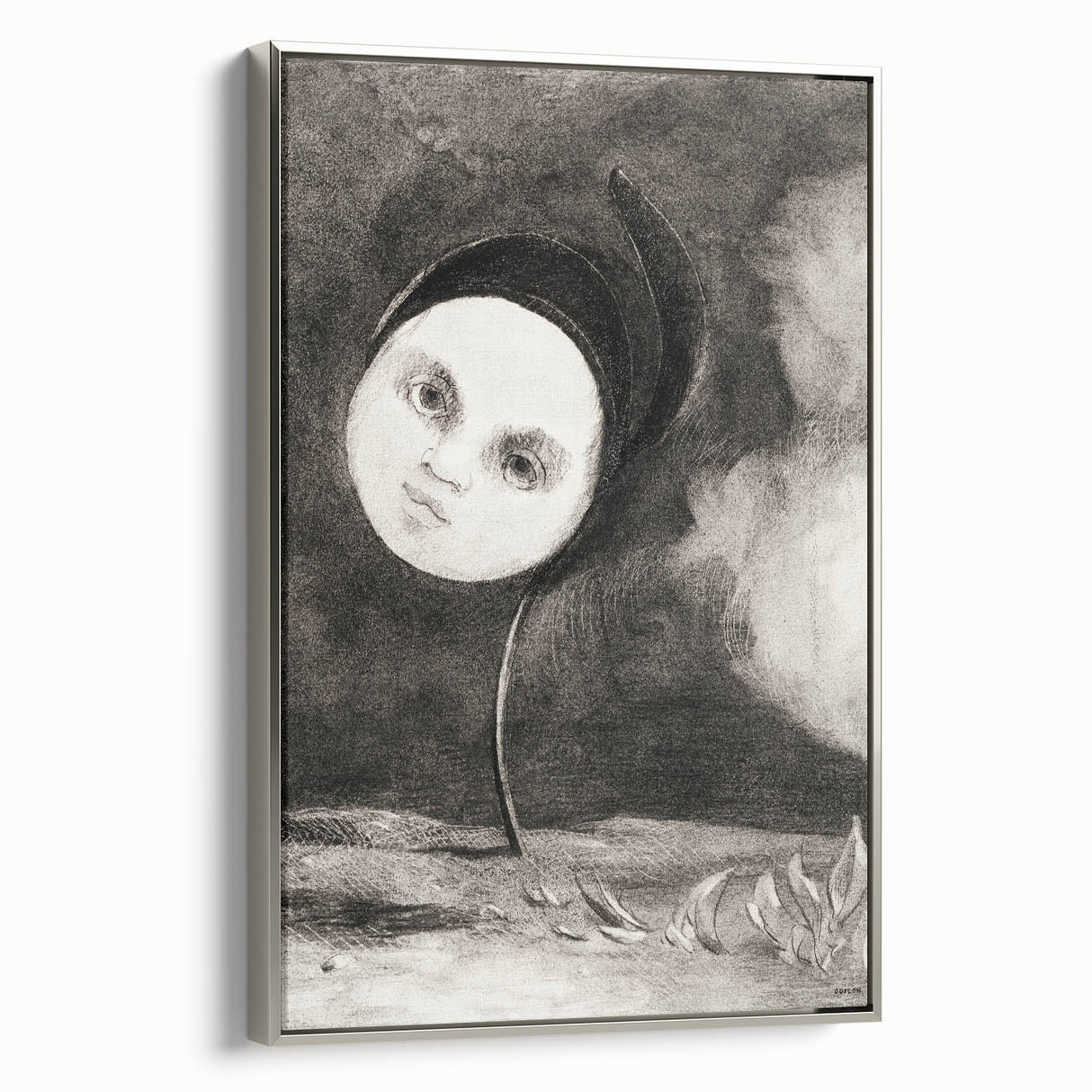 Modern Wall Art - Strange Flower Abstract Portrait in Monochromatic Style