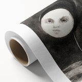 Modern Wall Art - Strange Flower Abstract Portrait in Monochromatic Style