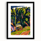 Modern Wall Art - Red Tree Abstract Landscape in Vibrant Expressionist Style