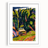 Modern Wall Art - Red Tree Abstract Landscape in Vibrant Expressionist Style