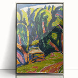 Modern Wall Art - Red Tree Abstract Landscape in Vibrant Expressionist Style
