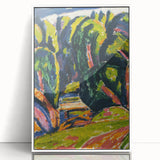 Modern Wall Art - Red Tree Abstract Landscape in Vibrant Expressionist Style